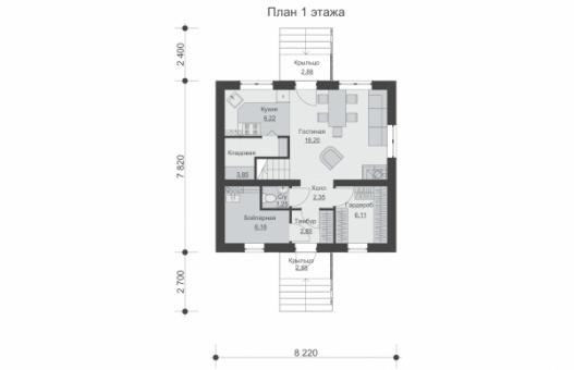 Проект одноэтажного дома с мансардой